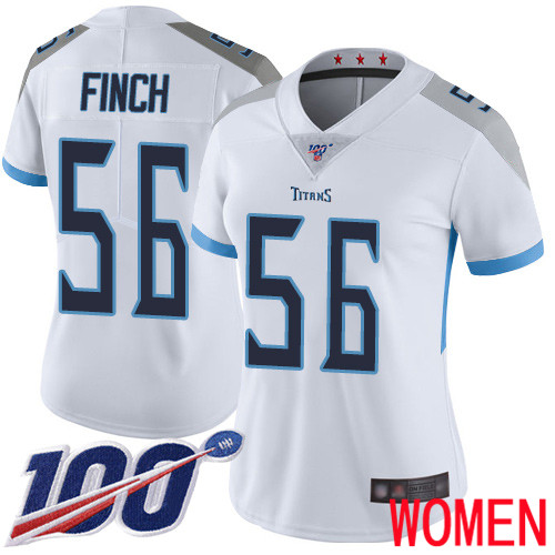 Tennessee Titans Limited White Women Sharif Finch Road Jersey NFL Football #56 100th Season Vapor Untouchable->women nfl jersey->Women Jersey